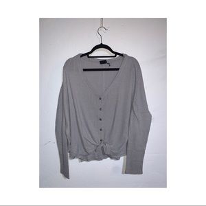 Button up waffle knit top